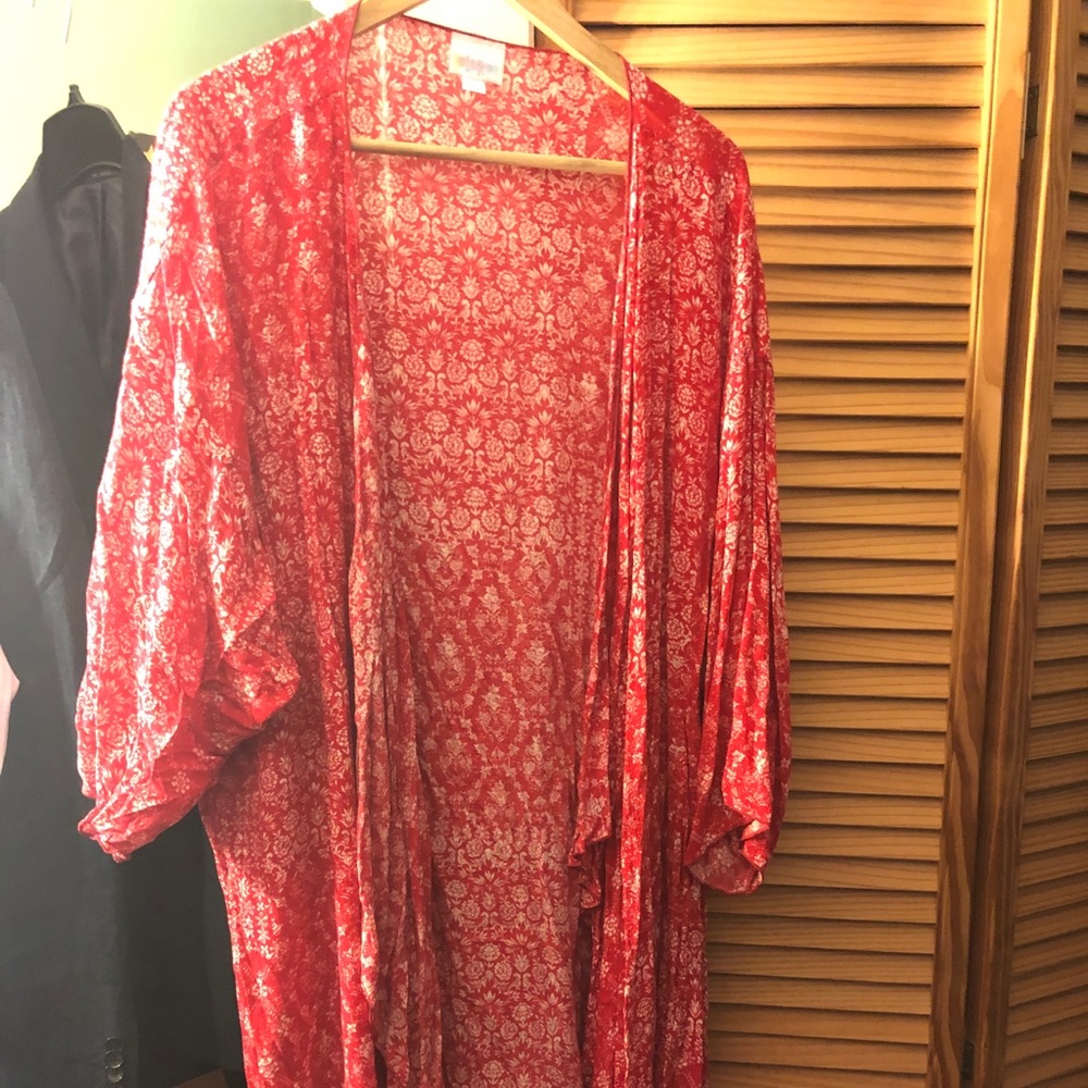 LulaRoe Shirley Red & White Size Large